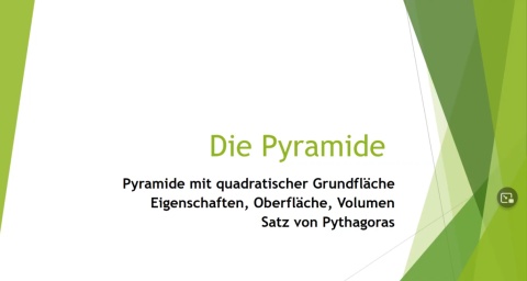 Mathe - Die quadratische Pyramide einfach und kurz erklärt