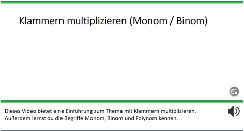 Mathe - Terme mit Klammern multiplizieren Monom x Binom einfach erklärt