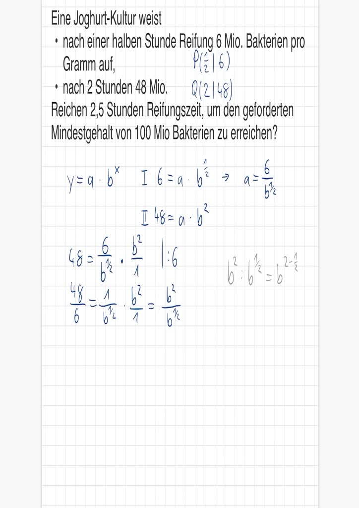 Exponentialfunktionen durch zwei Punkte bestimmen (Anwendungen) - Einführungsbeispiel